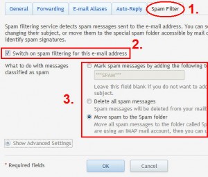 PLESK Mail Manager Settings